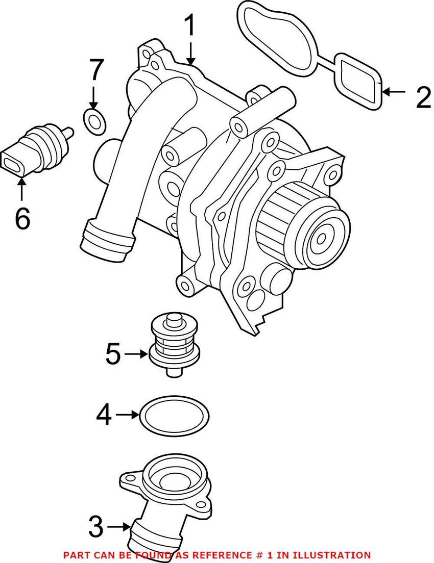 VW Engine Water Pump 06H121026AB